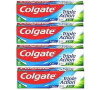 4 x 75ml Colgate Triple Action Toothpaste Original Mint - 4 Pack Bundle - Cavity Protection, Whiter Teeth, Fresh Breath - Daily Fluoride Toothpaste for Complete Oral Care