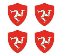 4 x 75mm Isle of Man IM Flag Sticker for Car, Laptop, Suitcase and More