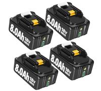 4 x 8.0Ah 18V Batteries Compatible with BL1860B BL1860 BL1840 BL1830 BL1820 BL1835 BL1845 Cordless Tools with LED Indicator