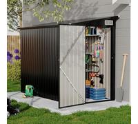 4' x 8' Outdoor Lean to Storage Sheds Outdoor, Heavy-Duty Lean to Garden StorageShed, Metal Wall Side Bike Shed & Outdoor Storage