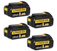 4 X 8000mAh Batteries Replacement for Dewalt 18V Battery Compatible with Dewalt Battery DCB184 DCB200 DCB1820 DCB181 DCB182 DCB201 DCB200-2 Cordless Power Tools（4-Packs）