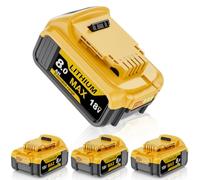 4 X 8000mAh for Dewalt 18V Battery, Replacement Battery for Dewalt 18 Volt | Large Capacity Battery for Dewalt 18V, Compatible with DCB180 DCB181 DCB182 DCB183 DCB184 DCB185 (with LED indicator)