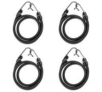 4 x 85 cm / 33" Heavy Duty Bungee Cord with Hooks - Strong 8mm Elastic Luggage Straps for Roof Rack, Travel, Camping, Trailer, Car Boot, Tarpaulin, Outdoor, Cargo Securing - Rubber Tie Down Rope