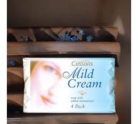 4 x 85g Cussons Mild Cream Bar Soap - Gentle Cleansing with a Nourishing Formula(Total 340g)