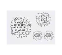 4 x 'A Whole Lot of Love and A Bit of Science' Temporary Tattoos - Water Resistant, Skin-Safe, Non-Toxic Transfers, Mixed Sizes (TO00086118)