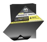 4 x A4 0.75mm Plain Magnetic Sheets Spellbinder Die Storage - Strong Flexible Motorway Grade (This is NOT self Adhesive)