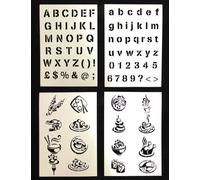 4 x A4 Chalkboard Menu Stencils. Letters and Images.