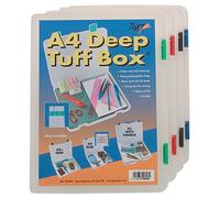 4 x A4 Deep Clear Tuff Storage Box Multi-Purpose Organiser Utility File