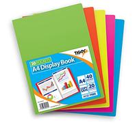4 x A4 Tiger Flexicover Neon Coloured Display Book Presentation Folder - 20Pkt