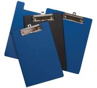 4 x A5 Small PVC Plastic Foldover Hardback Quality Clipboard Blue/ Black