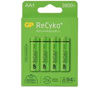 GP Recyko+ NiMH Rechargeable Batteries - 2600 AA (Card of 4)