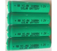 4 x AA Solar Light Batteries 1.2V 300mAh NiMh (Nickel-Metal Hydride) Rechargeable for use outdoors in Garden Solar Lights