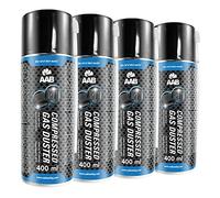 4 x AABCOOLING Compressed Gas Duster 400ml - Cleaning Computer, Keyboard, and Other Office Equipment, Air Compressor, Compressed Air for PC, Air Duster, Cleaner, Aerosol, Can Computer Cleaning Kit