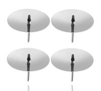 4 x Advent Wreath Plugs 5 cm Candle Holders - Universal for Candles - Candle Plate with Pin - Candle Plug for Advent Wreath Christmas Advent Wreath Holder with Pin (Silver)