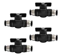 4 x Air Flow Control Valve Pipes, 8mm Pneumatic Ball Valve Push to Connect Fittings BUC, Eight-Hole Air Valve for Connection of Air Lines Pneumatic Tools