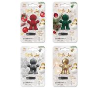 4 x Air Freshener Christmas Mix Limited Edition Little Joe Car Air Freshener - Christmas/Winter Edition (Gold/Silver/Dark Green and Dark Red)