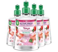4 X Air Wick Active Fresh Non Aerosol Automatic Spray Refills 204ml - Tokyo (Cherry Blossom & Hibiscus)