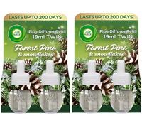 4 X Air Wick Electrical Plugin Oil Refills - Forest Pine & Snowflakes