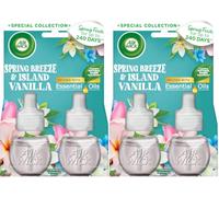 4 x Air Wick Plug in Oil Refills - Spring Breeze & Island Vanilla