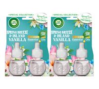 4 x Air Wick Plug in Oil Refills - Spring Breeze & Island Vanilla