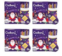 4 x AJD Cadbury Chocolate Xmas Santa Selection Box Medium 125g & AJD Cadbury Stocking Selection Box 174g - Perfect Christmas Chocolate Gift Combo 2025