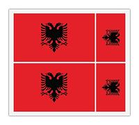4 x Albanian Albania Flag Vinyl Sticker for Car Bumper Mirror iPad Van Laptop