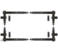 4 x Angle Bracket 600 x 340 x 50 + Pintle Hinges Door Hinges Hinge Black