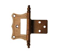 4 x Antique Effect FB REPRO CRANKED Hinge with Finial 76mm x 40mm x 16mm