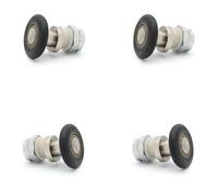4 x AQ3 ShowerPart Shower Door Roller/Wheel/Pulley, Wheel Diameter 28mm, Overall Length 36mm, Shower Door Replacement Parts, Stainless Steel, POM Zinc Alloy Brass Axis