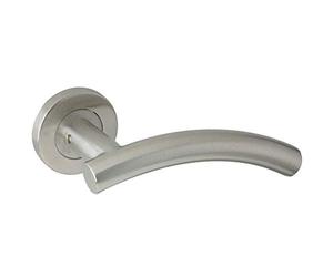 4 X Arched T Bar Lever On Rose, Satin Stainless Steel