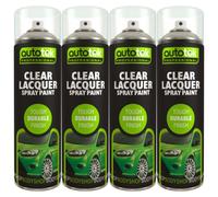 4 X AUTOTEK PROFESSIONAL CLEAR LACQUER SPRAY PAINT TOUGH DURABLE 500ML