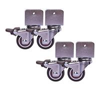 4 X Baby Cot Silent Rubber Castor Wheels, Quiet Universal Swivel U Socket, 1.5inch 38mm 2inch 50mm, Cold Rolled Steel Bracket Casters(2inch U-shape(25mm))