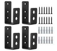 4 x Barricade Clamp U Brackets - Home/Shed/Garage Door Reinforcement Fits 2 x 4 Lumber, Set of 4 with Screws