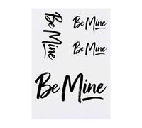 4 x 'Be Mine' Temporary Tattoos - Water Resistant, Skin-Safe, Non-Toxic Transfers, Mixed Sizes (TO00080140)