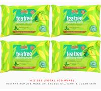 4 X BEAUTY FORMULAS AUSTRALIAN TEA TREE CLEANSING WIPES 100 TOTAL WIPES