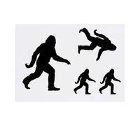 4 x 'Bigfoot Silhouette' Temporary Tattoos - Water Resistant, Skin-Safe, Non-Toxic Transfers, Mixed Sizes (TO00074540)
