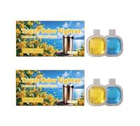 4 x Bin Freshener Stick On and Odour Eliminator, Odour Eliminator & Deodoriser 2 Each Scents - Mediterranean Sun,Sweet Osmanthus - Long-Lasting Air Freshener for Bins, Swing & Pedal Bins