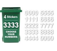 4 x Bin Numbers for Wheelie Bins, 0-9, Dustbin Stickers, Easy Application 17.5cm Stick On Number Stickers - Weatherproof Self Adhesive Vinyl (Number 3)