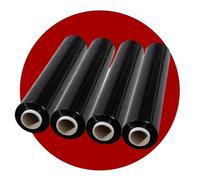 4 X Black Multi Use Strong Pallet Wraps | Tear Resistant | Water & Moisture Proof Pallet Stretch Shrink Wrap| High-Quality Easy to Use Pallet Wrap 400mm x 250m