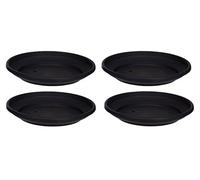 4 x Black Plastic Saucer 20cm