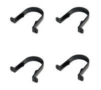 4 X Black Round Downpipe Bracket Clips 68mm