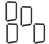 4 x Black Snap Frame A4 - Clip Frame with Rounded Corners for Wall Display | Front-Loading Picture Holder | Available in A0, A1, A2, A3, A4 (4 X BLACK A4)