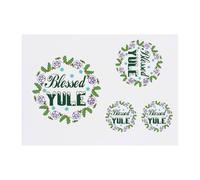 4 x 'Blessed Yule With Holly' Temporary Tattoos - Water Resistant, Skin-Safe, Non-Toxic Transfers, Mixed Sizes (TO00078922)