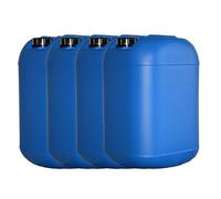 4 x Blue 25 Litre Square Round Jerry Can with Tamper Evident Cap Water Storage for Camping and Caravanning
