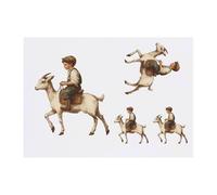 4 x 'Boy Riding Goat' Temporary Tattoos - Water Resistant, Skin-Safe, Non-Toxic Transfers, Mixed Sizes (TO00080564)