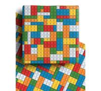 4 x Building Blocks Recyclable Wrapping Paper for Boys and Girls - Premium Gift Wrap Sheets for Kids Birthday, Father's Day, Christmas and more. 70cm