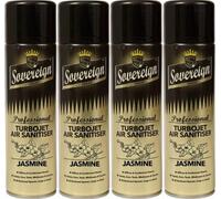 4 x Bundle Jasmine Sovereign Car Home Office Gym Turbojet Air Sanitiser Freshener Spray- Jasmine