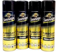 4 x Bundle New Scents Sovereign Car Home Office Gym Turbojet Air Sanitiser Freshener Spray (Mix)