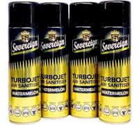 4 x Bundle New Scents Sovereign Car Home Office Gym Turbojet Air Sanitiser Freshener Spray (Watermelon)