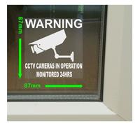 4 x C23W Window Stickers Monitored by CCTV Video Recording Camera In Operation 87mm Decals 24hr Monitoring Security Warning Stickers-Self Adhesive Vinyl Signs